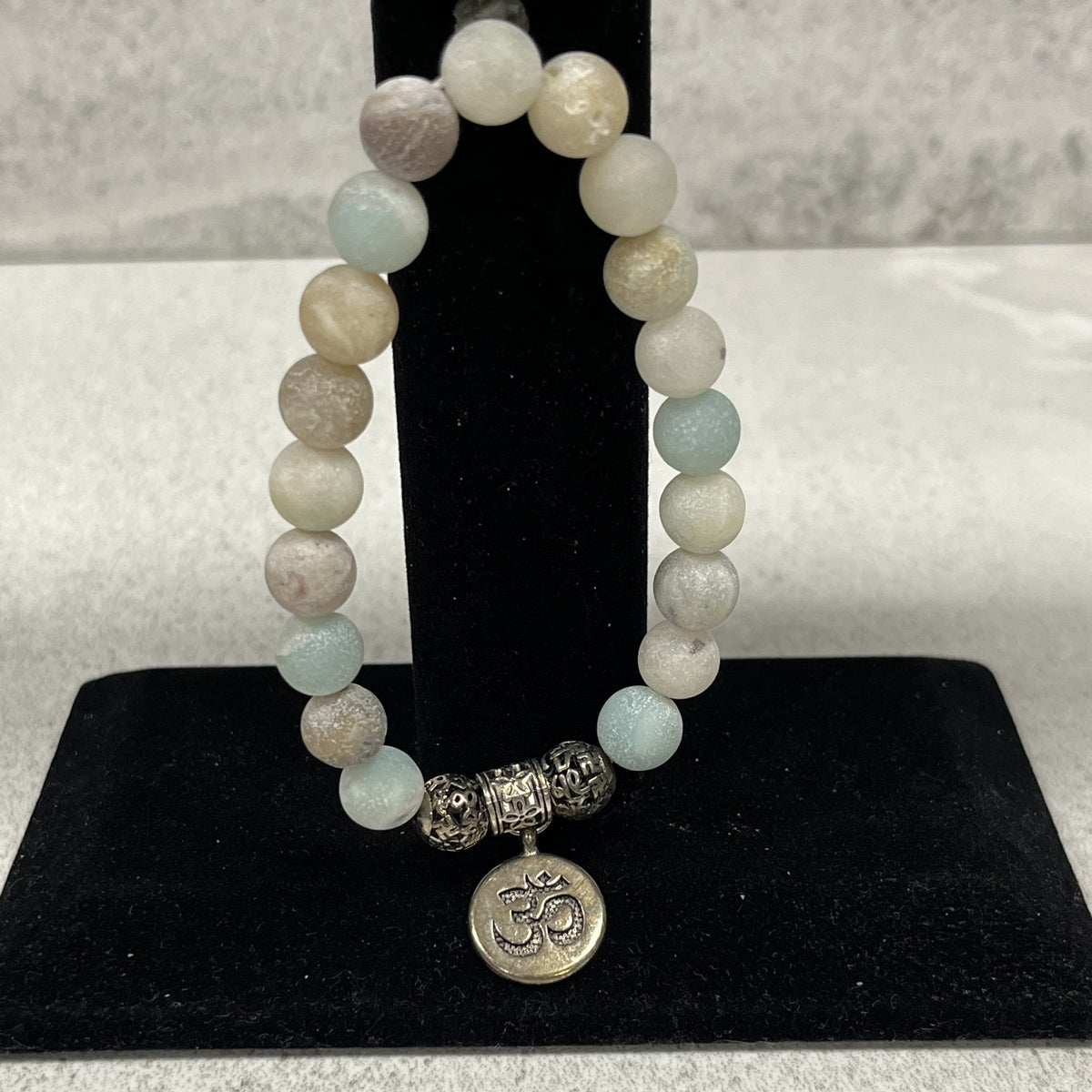 Bracelet Beads "Larimar" with OM Charm