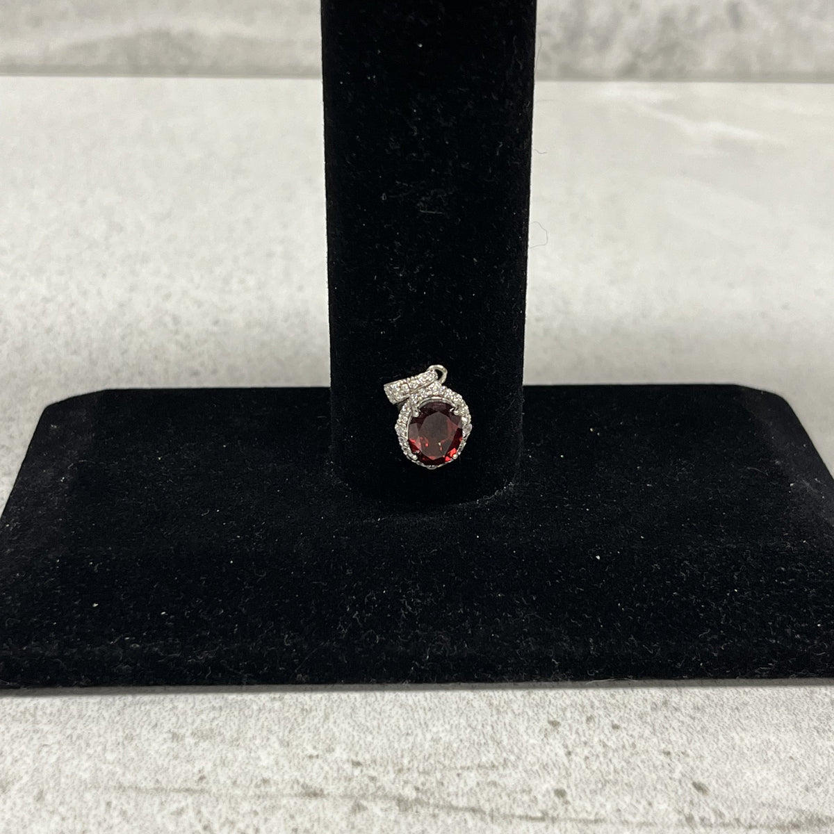 Pendant "Ruby Stone" with Zirconia Around