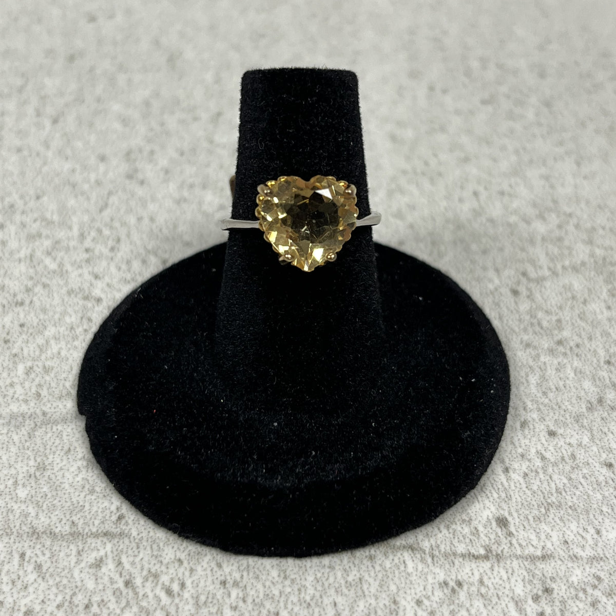 Ring Heart  "Citrine" Stone Adjustable