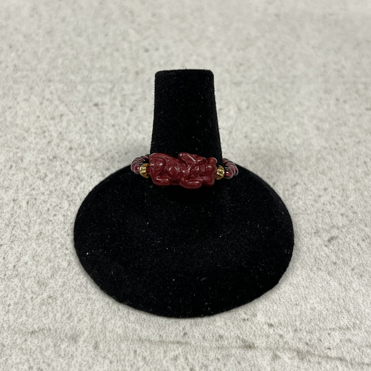 Ring "Almandine Garnet" W/ Pixue Lucky Charm